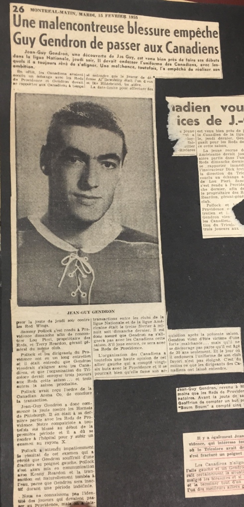 L'article du Montréal-Matin, le 15 février 1955