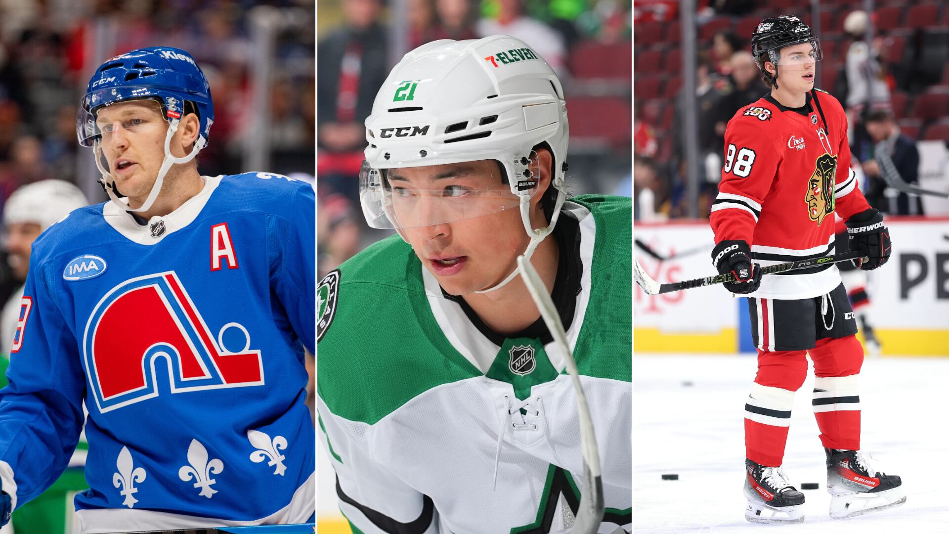 Nathan MacKinnon, Jason Robertson et Connor Bedard
