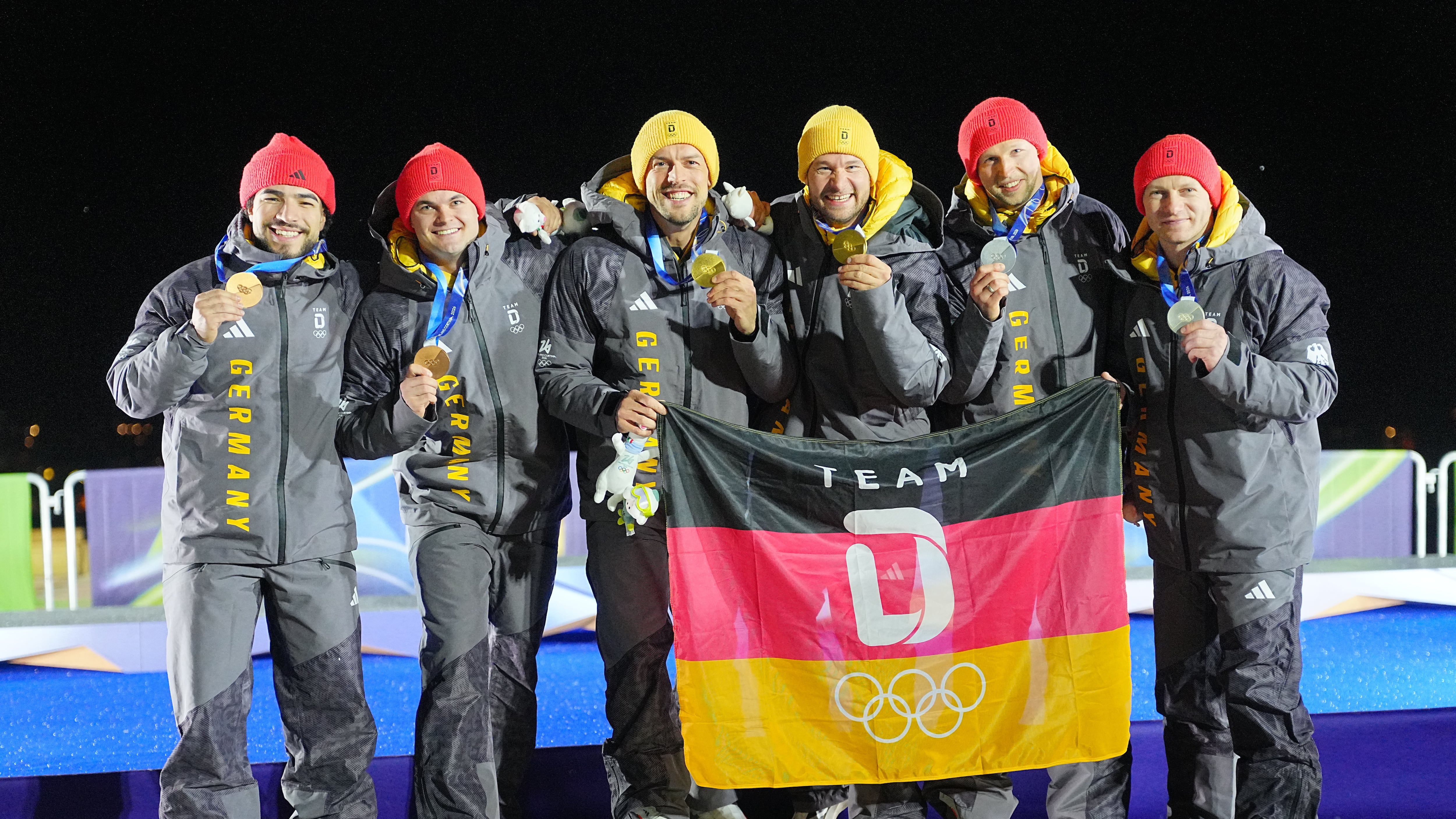 Adam Ammour, Alexander Schaller, Georg Fleischhauer, Johannes Lochner, Alexander Schüller et Francesco Friedrich