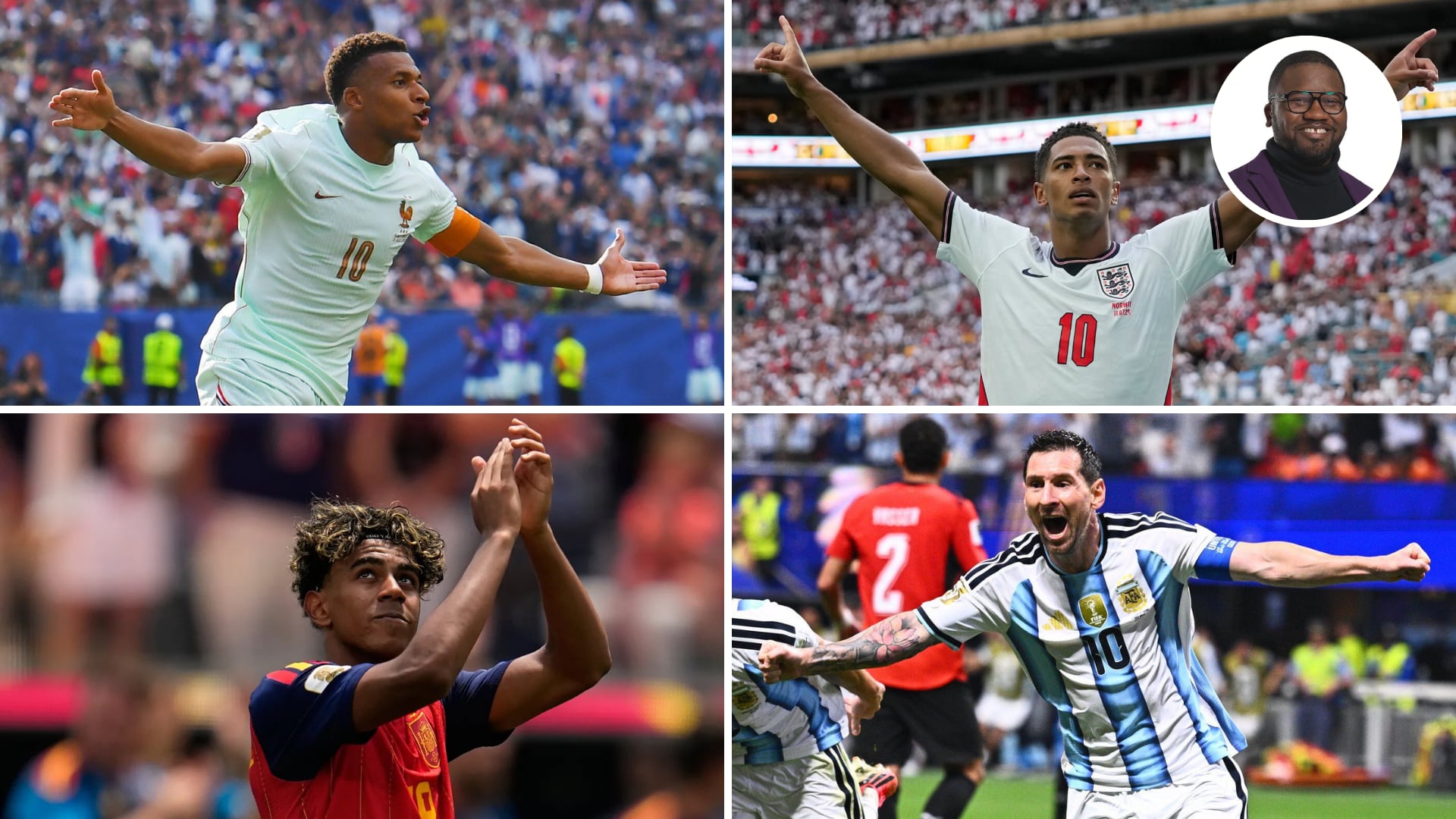 Kylian Mbappé, Jude Bellingham, Lamine Yamal et Lionel Messi