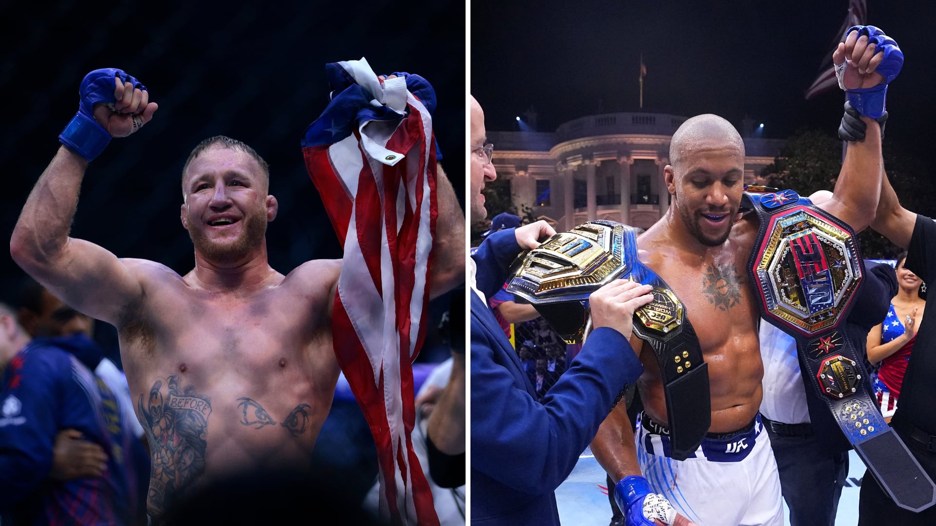 Justin Gaethje et Ciryl Gane