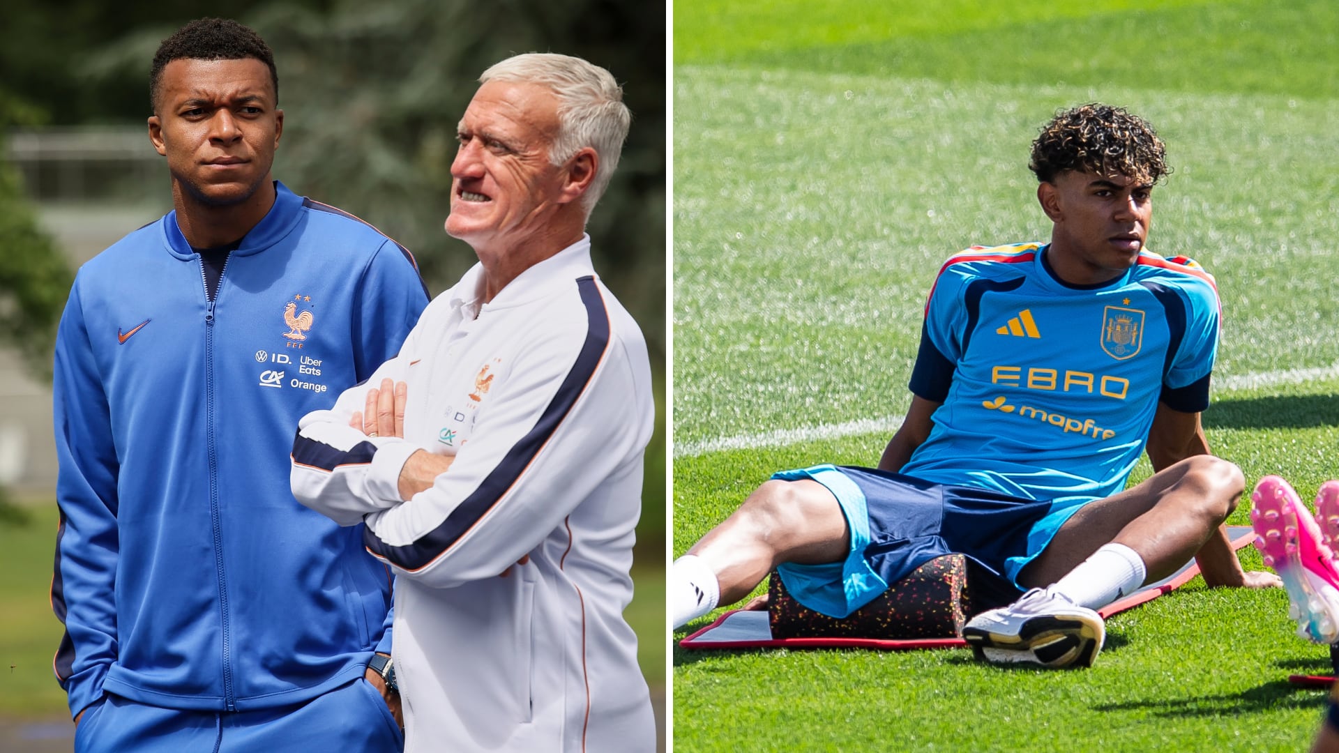 Kylian Mbappé, Didier Deschamps et Lamine Yamal
