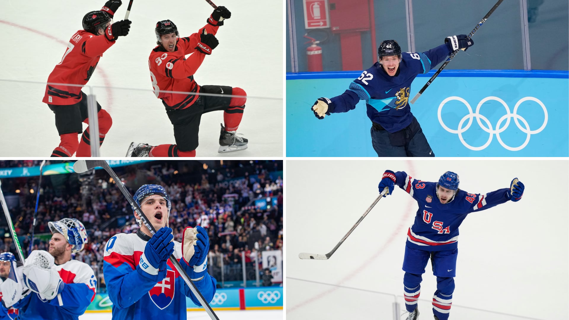 Mitch Marner, Artturi Lehkonen, Juraj Slafkovsky et Quinn Hughes