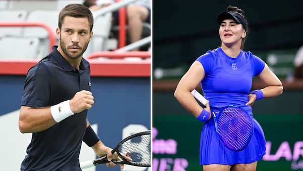 Galarneau à la porte du tableau principal à RG; Andreescu éliminée