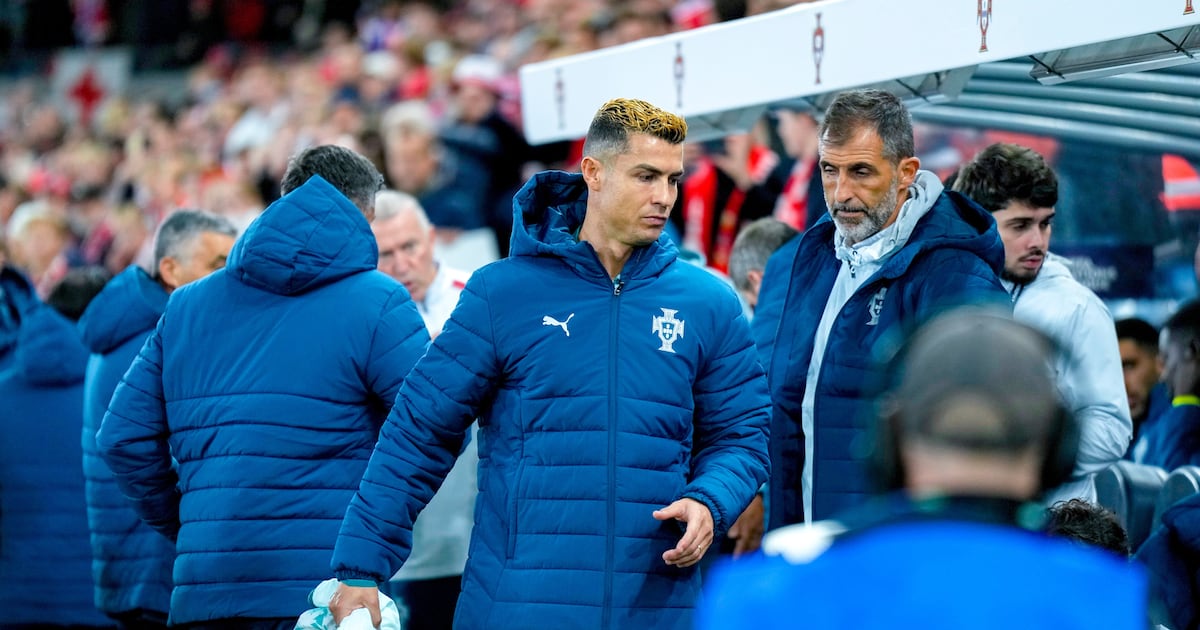 Photo: RDS Portugal's Cristiano Ronaldo starts on the bench during a Nations League soccer match between between Norway and Portugal