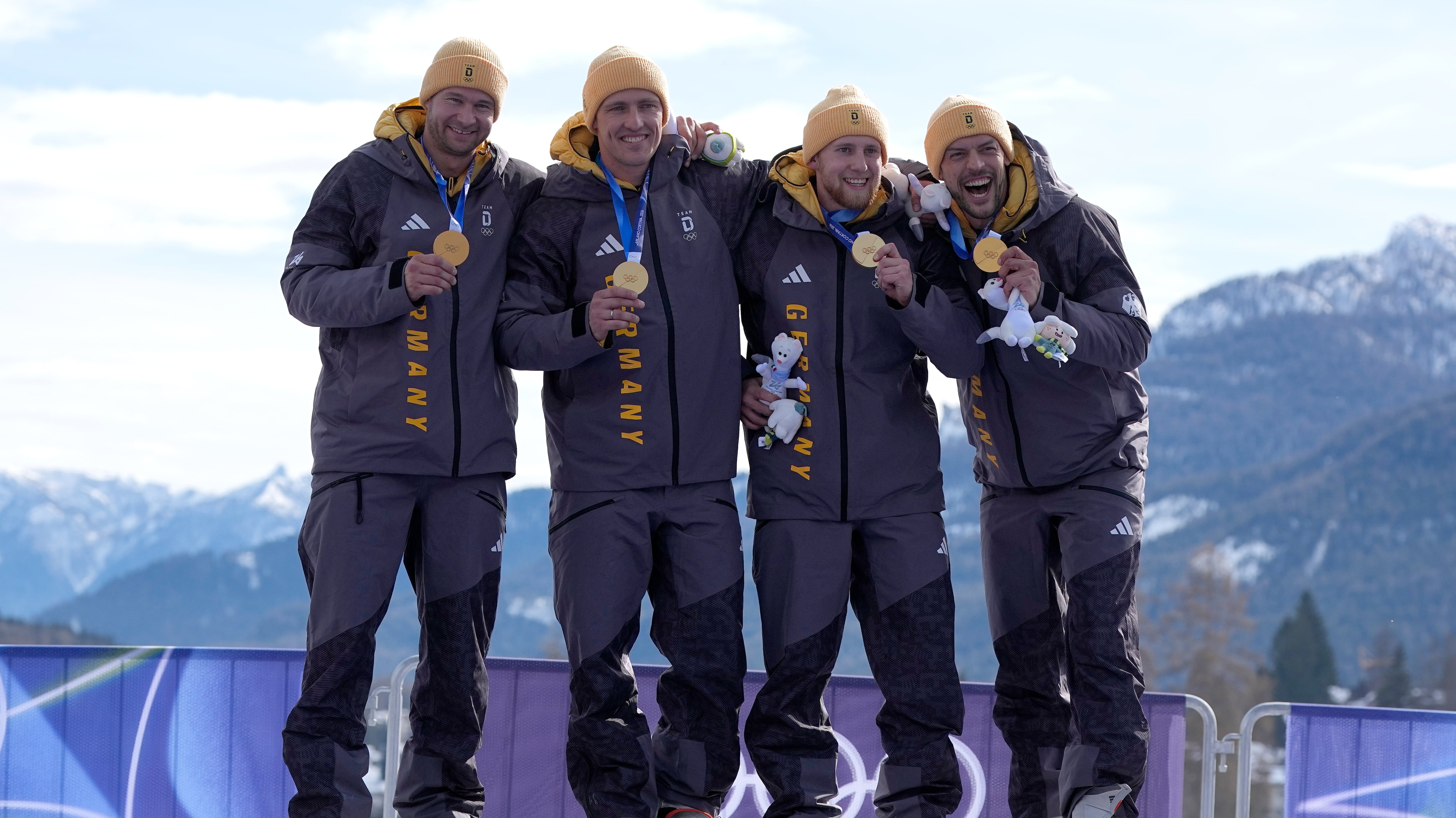 L'équipe championne allemande de bobsleigh